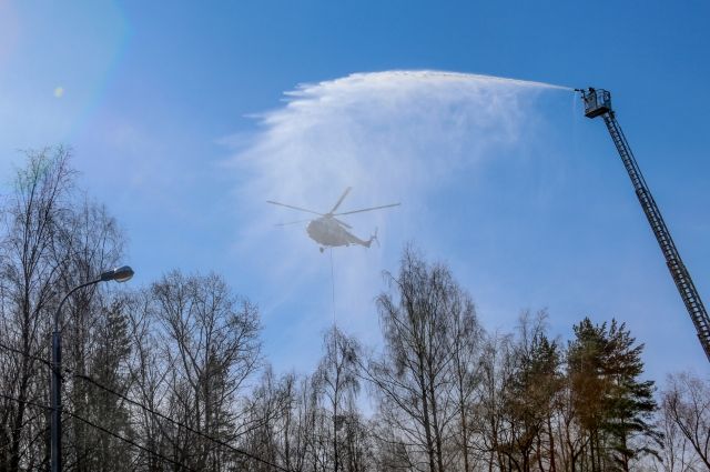 Для «тушения» лесного пожара на Сестрорецком Разливе привлекли вертолеты