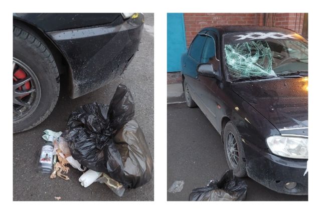 Выброшенный из окна мусор разбил лобовое стекло автомобиля в Новосибирске