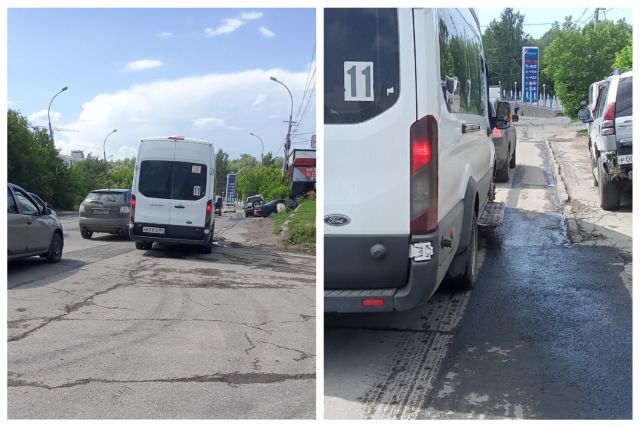 В Новосибирске маршрутка №11 выехала на тротуар и чуть не сбила человека