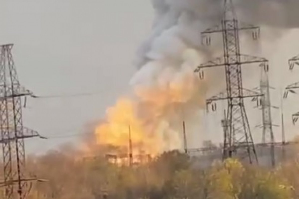В Днепропетровске произошел сильный пожар на электроподстанции