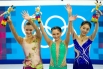 Лучшие результаты в женском одиночном катании в произвольной программе показали россиянки Аделина Сотникова, Елизавета Туктамышева и китаянка Ли Цзыцзюнь (слева направо).