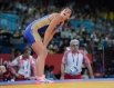 Российская спортсменка Наталья Воробьева во время соревнований по вольной борьбе среди женщин в весовой категории до 72 кг на Олимпийских играх 2012 года в Лондоне.