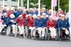Российская делегация перед торжественной церемонией поднятия флага России в паралимпийской деревне в Лондоне.