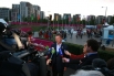 Заместитель председателя правительства РФ Дмитрий Козак отвечает на вопросы журналистов после торжественной церемонии поднятия флага России в паралимпийской деревне в Лондоне.