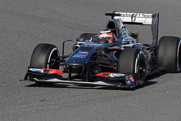 Sauber c32 на первых тестах