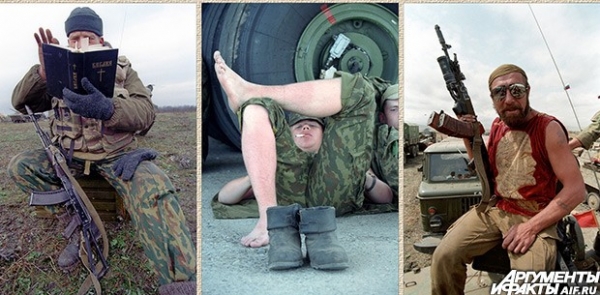 1996 г. Контрактники российской армии в Чечне