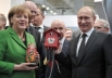 Владимир Путин и  Ангела Меркель на открытии Международной промышленной ярмарки «Ганновер-2013» 