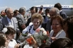 Рабочий визит в СССР премьер-министра Великобритании Маргарет Тэтчер. Поездка в Армянскую ССР в Ленинакан. Во время встречи в аэропорту. 1980