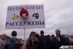 Участница акции с плакатом, на котором изображены птицы из популярной игры "Angry Birds"