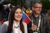 Участница конкурса от России Дина Гарипова на церемонии официального открытия 58-го международного конкурса песни «Евровидение-2013»  в шведском Мальме.