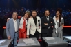 Члены жюри во время съемок передачи "Один в один" на Первом канале