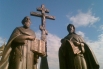 Памятник Кириллу и Мефодию в Ханты-Мансийске.