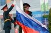 Официальная церемония поднятия российского флага в Деревне Универсиады.