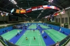 Спортсмены во время тренировки в академии тенниса перед открытием XXVII Всемирной летней Универсиады 2013 в Казани.