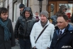 Главный художник Владивостока Павел Шугуров (первый слева), автор идеи Руслан Вакулик (второй справа) и мэр Игорь Пушкарев