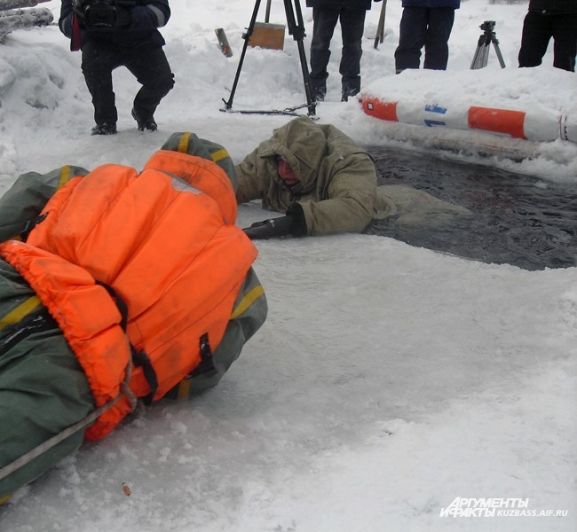Чтобы дождаться помощи, у человека, провалившегося под лёд, есть только 10-15 минут. За четверть часа в воде температурой 4°С наступит смертельное переохлаждение