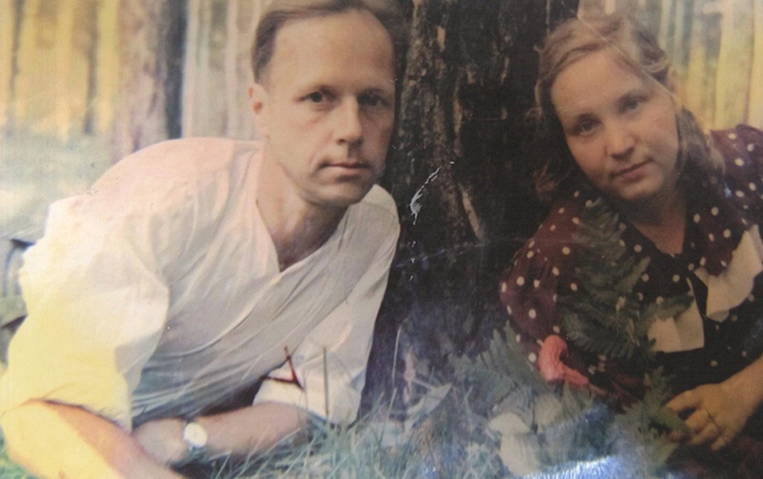 Александр Каптаренко с женой Маргаритой, 1960-е годы, Мочище