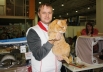 Хозяин победителя с гордостью демонстрирует кота. Курильский бобтейл — российская порода короткохвостой кошки. Интересно, что у этой породы короткий хвостик.