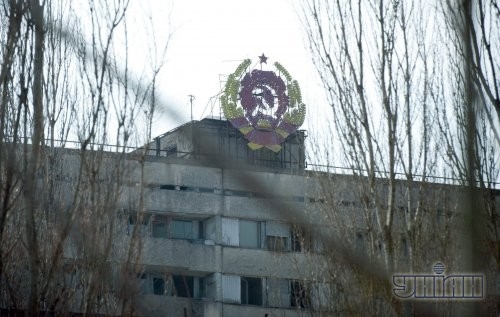 Оставленный жителями после катастрофы на Чернобыльской АЭС город Припять