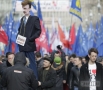 Чучело председателя КГГА Александра Попова, на котором висит табличка «Уволен киевлянами»