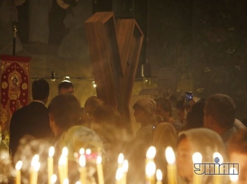 Крест апостола Андрея Первозванного в Трапезном храме Киево-Печерской Лавры