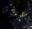 Ночные огни Лондона и южной части Великобритании из космоса.