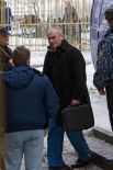 Ходорковский прибывает на слушания процесса по делу о хищении чужого имущества и отмывании денежных средств в Хамовническом суде, 2009 год.