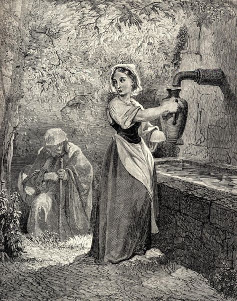 Иллюстрация Гюстава Доре к сказке «Подарки феи», XIX век.