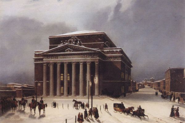 Открытие Большого театра в 1825 году сопровождалось представлением «Торжество муз», сюжет которого рассказывал о том, как Гений России, объединившись с музами, на руинах старого создал новый театр.