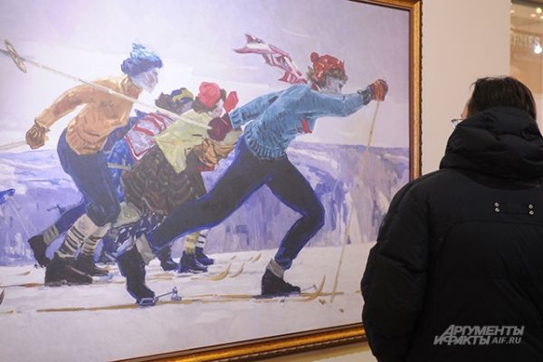 Главными героями на полотне Анатолия Талалаева стали лыжницы. Как говорил его современник Александр Дейнека, «Атлетом можешь ты не быть – но физкультурником обязан». 
