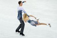 Екатерина Боброва и Дмитрий Соловьёв в произвольной программе танцев на льду на чемпионате России в Сочи. 2013 год.