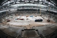 Вид на строительную площадку стадиона «Открытие Арена» в Москве. Конец 2013-го года.