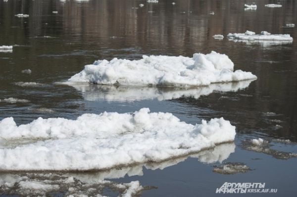 Льдины шли по реке только один день.
