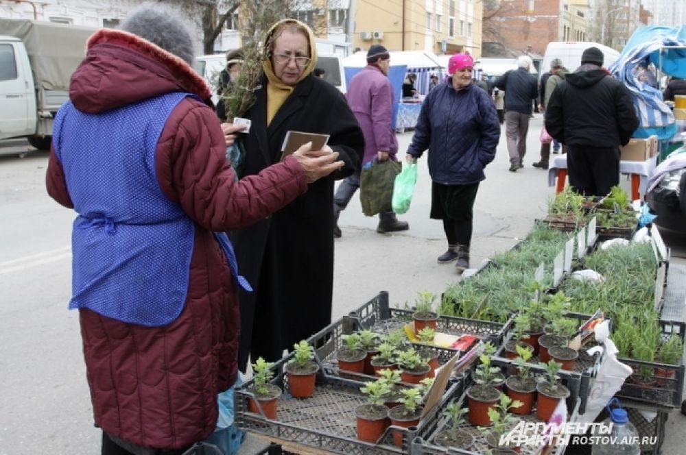 Комнатные растения и товары широкого спроса - тоже в продаже.