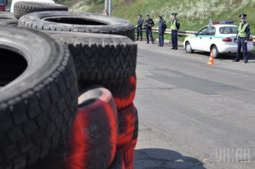 Блокпост на въезде в Черкассы