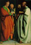 В 1520 году художник отправляется в Нидерланды. Здесь он знакомится с работами Яна ван Эйка, Мемлинга, Рогира ван дер Вейдера и претерпевает серьезное влияние голландской живописи, что отражается в более поздних его произведениях. Одна из важнейших картин последних лет – «Четыре апостола» (1926), в которой художник воплотил четыре темперамента людей, связанных общим гуманистическим идеалом.