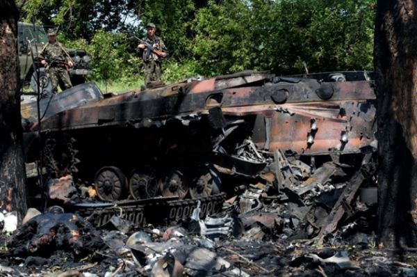 Сожженые украинские БМП