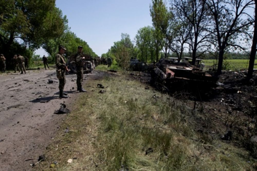 Сожженые украинские БМП