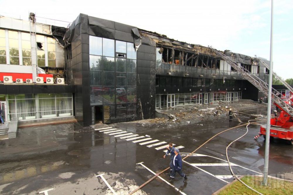 Дворец спорта «Дружба» после пожара
