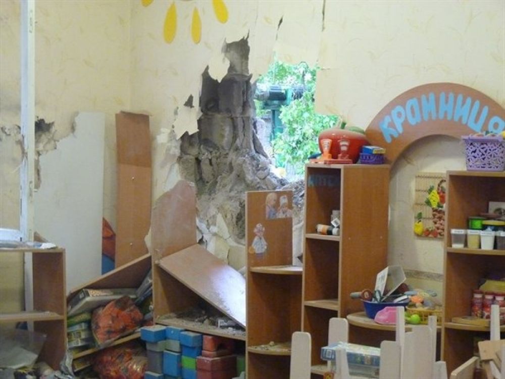Разгромленный детский сад в Славянске