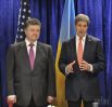 Петр Порошенко и Джон Керри выступают перед журналистами
