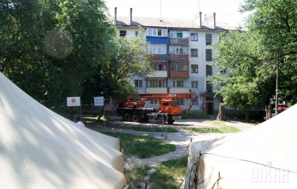 Жилой дом, пострадавший в результате взрыва