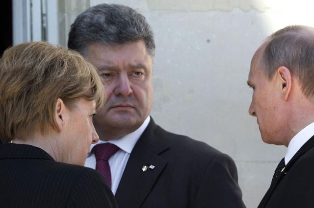 Встреча Порошенко с Путиным в присутствии Меркель