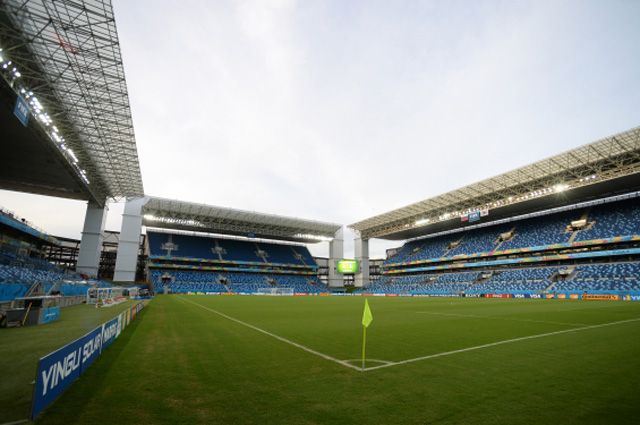 Стадион «Арена Пантанал» в городе Куяба, где проходят матчи ЧМ-2014 в Бразилии. 
