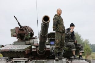 Блокпост сил АТО под Славянском