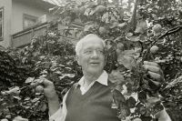 Корней Чуковский в своем фруктовом саду на подмосковной даче. 1957 год.
