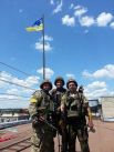 Флаг Украины над зданием городского совета Славянска
