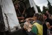 Очередь за продуктами в Славянске