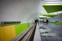 Внутренний интерьер строящейся станции «Лермонтовский проспект», которая расположена на Таганско-Краснопресненской линии Московского метрополитена на перегоне «Выхино» – «Котельники».