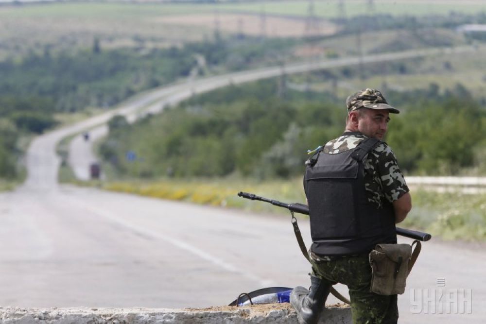 Украинские военные контролируют блокпост